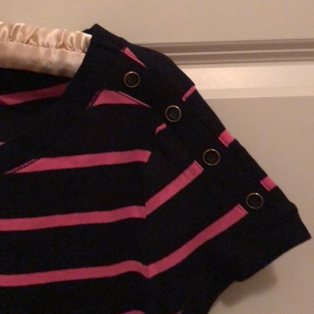 Talbots Black & Pink striped short sleeve t shirt - Picture 3 of 4